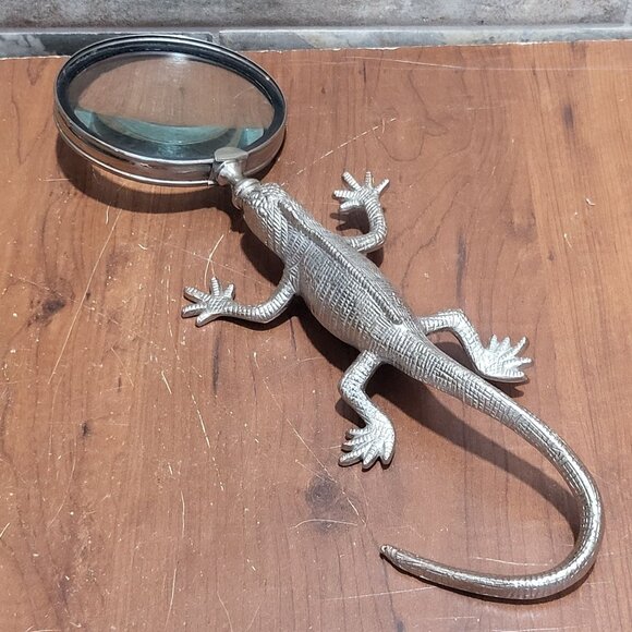 Vintage Lizard Handle Magnifying Glass Metal Aluminum - Picture 8 of 10